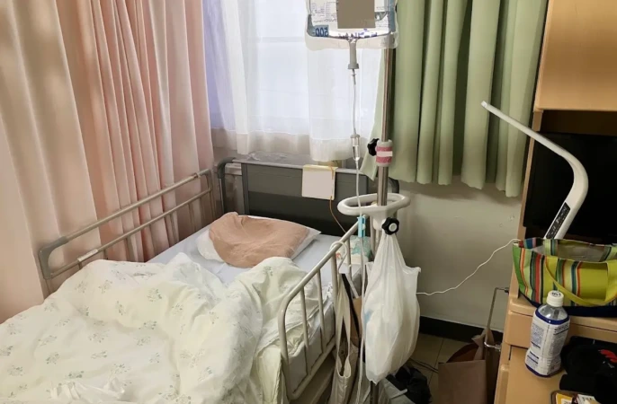入院中のベッド