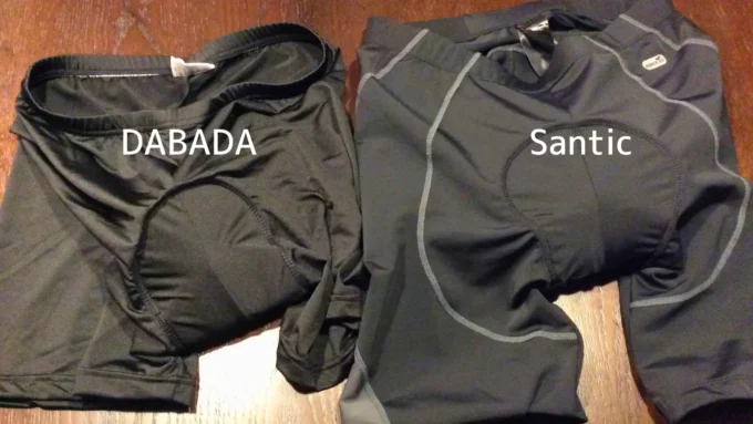 DABADAインナーパンツとSanticのレーサーパンツ