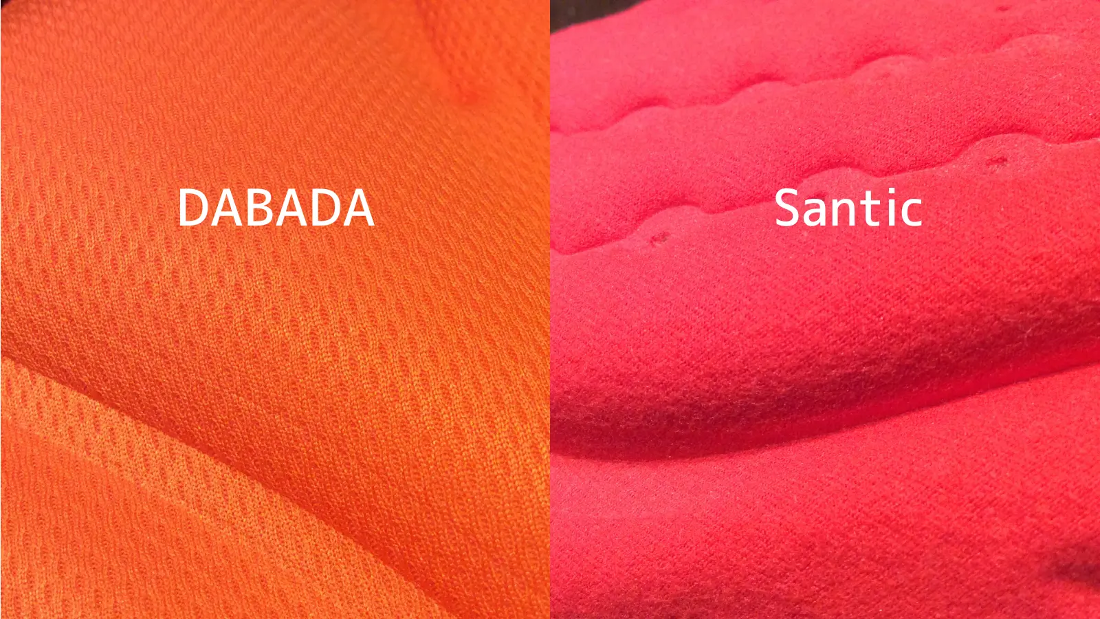 DABADAとSanticのパッド表面生地