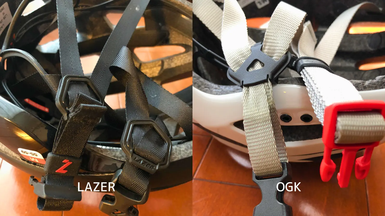 LAZER とKABUTOのストラップ