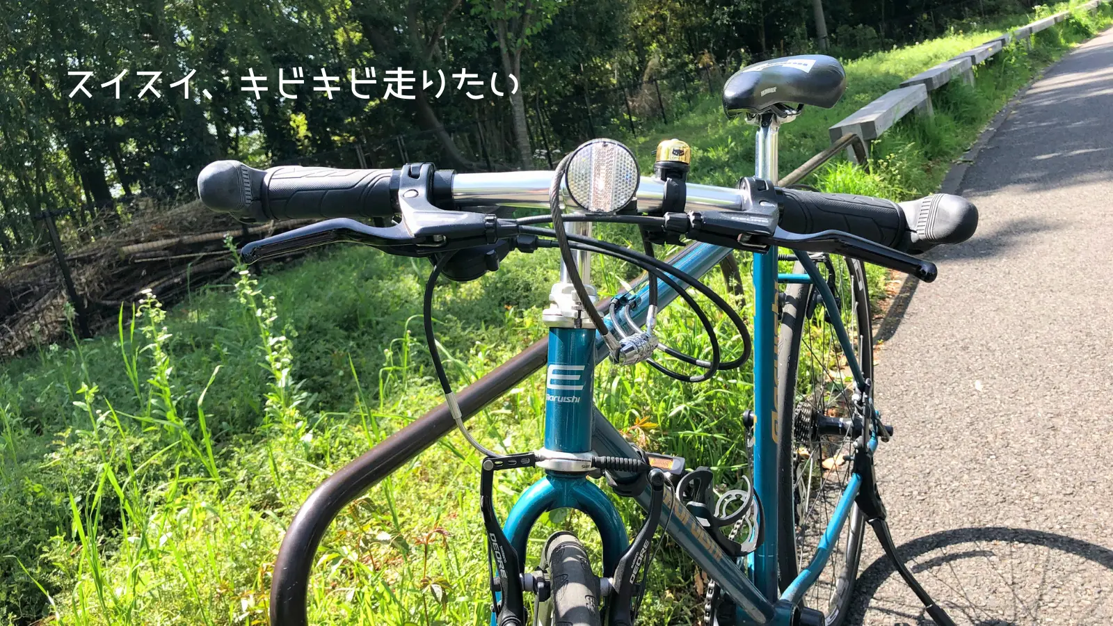 短いハンドルのクロモリクロスバイク