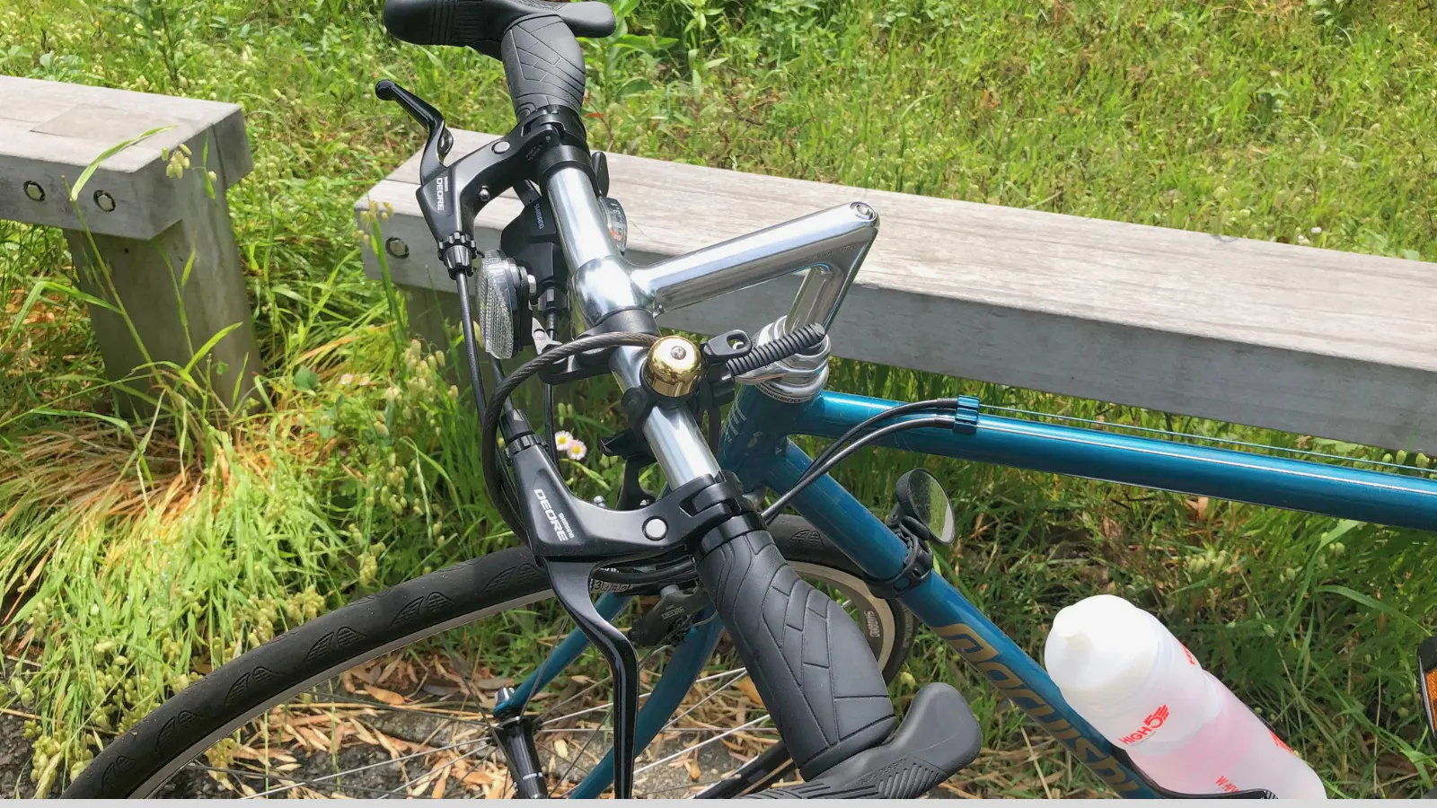 120㎜ロングステムのクロスバイクハンドル