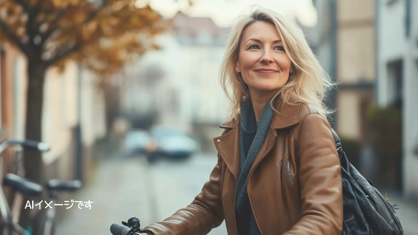 AIが作成した自転車に乗る女性の画像