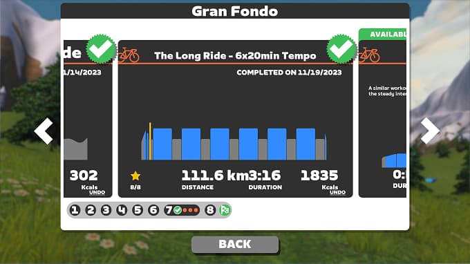 Gran Fondo Plan week７ The Long Ride 6x20min Tempoの画像