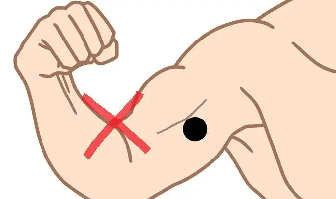 心拍センサーの位置を示す画像