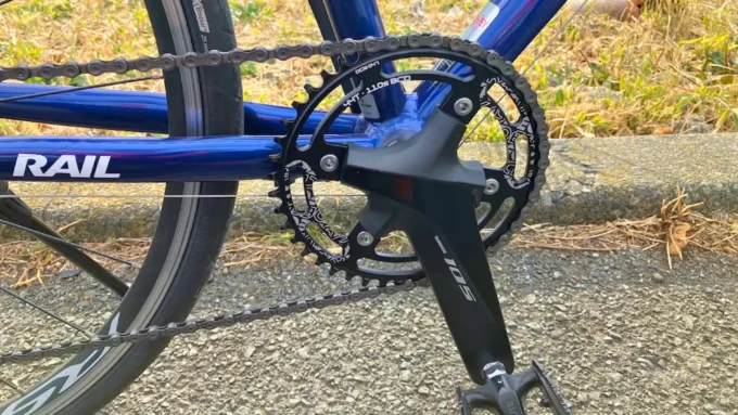 165mmクランクとDJCナローワイドギアを装着したRAIL ACTIVE