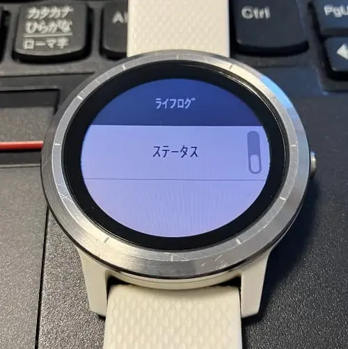 Garminウォッチのステータス設定画面