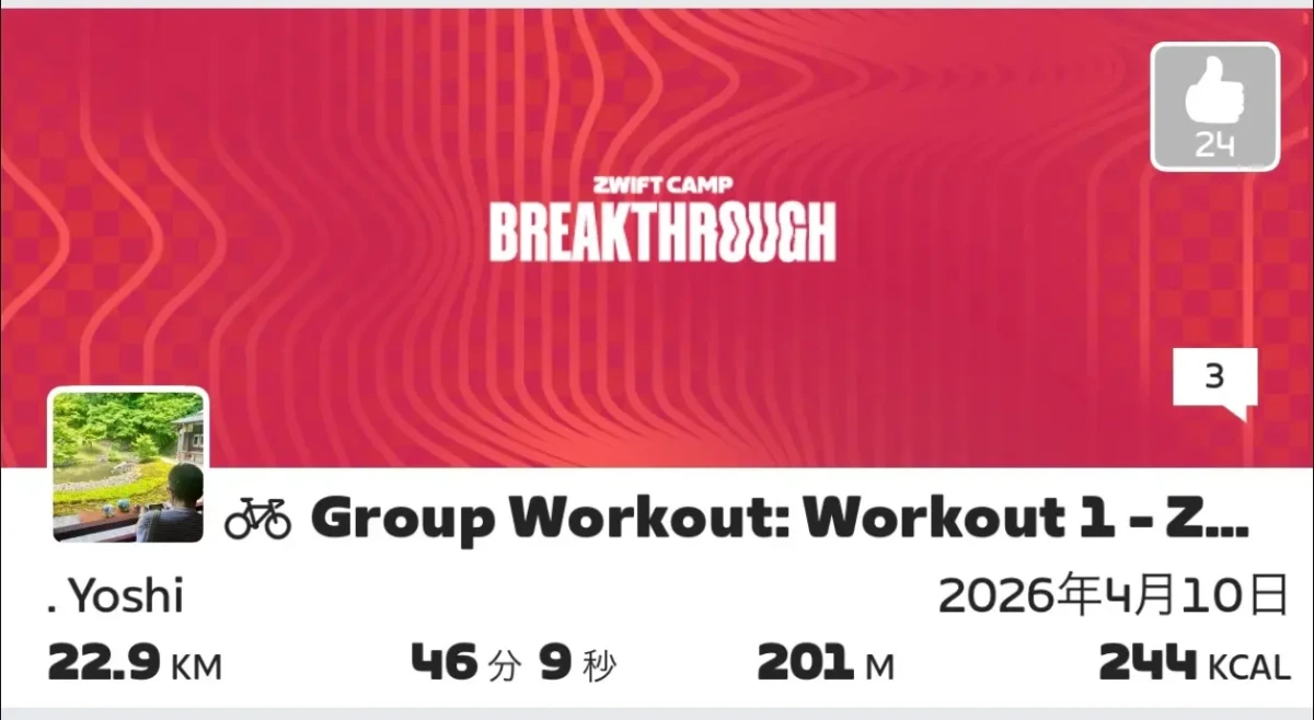 ブレイクスルーワークアウトのアクティビティ画像２