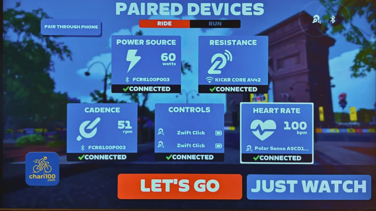Zwift Clickアップデート後のペアリング画像