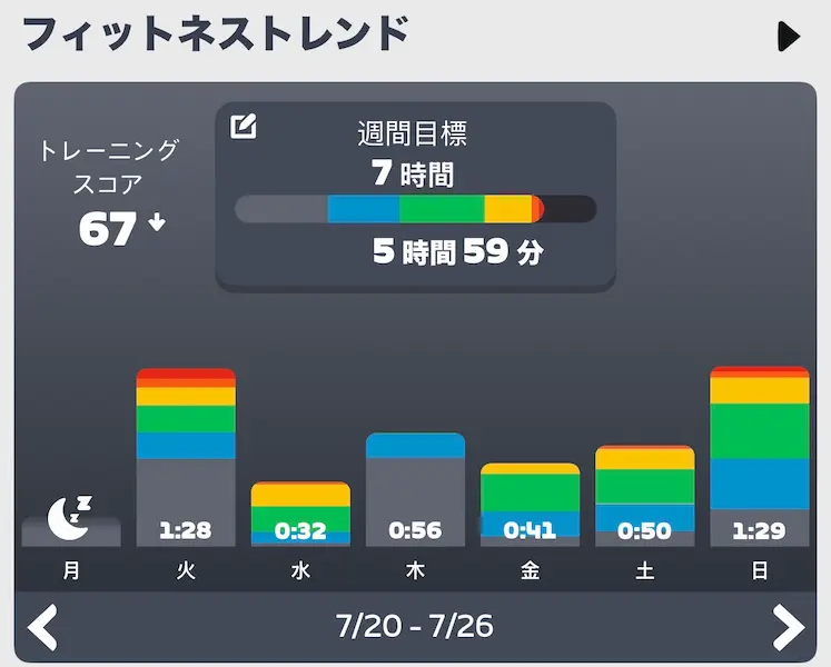 コンパニオンアプリのフィットネスデータ